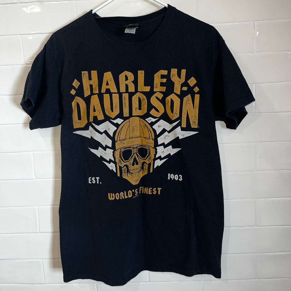 Harley-Davidson Men's Skull Shock T-Shirt Motor City Farmington Detroit Sz Med